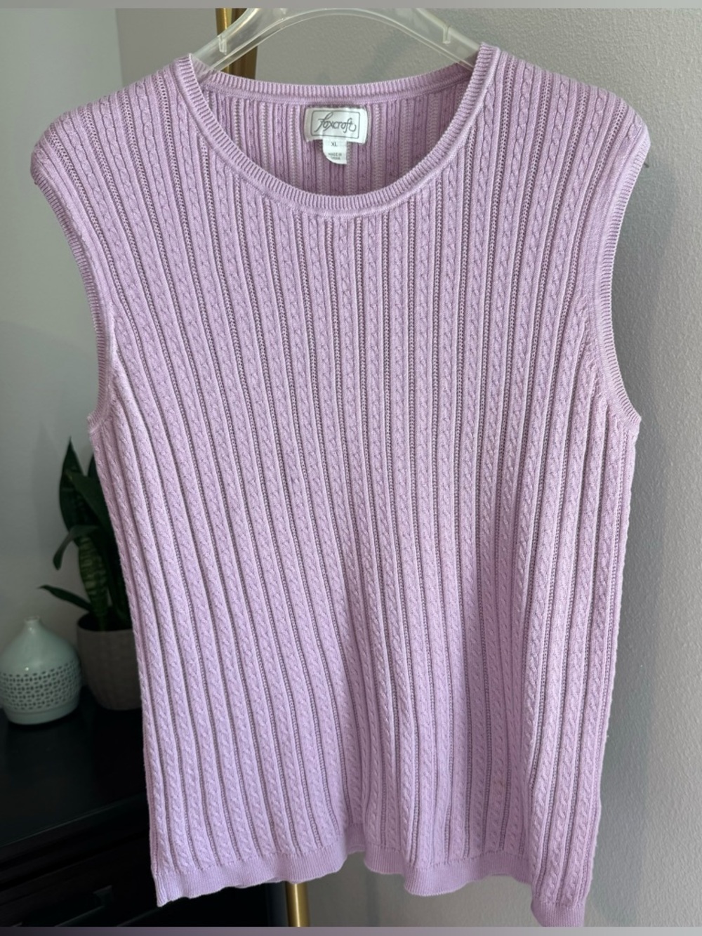 Foxcroft Sweater Vest - Super Soft Supima Cotton - XL - Lilac Purple